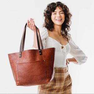 EUC Portland Leather Tote Purse - Large, Nutmeg